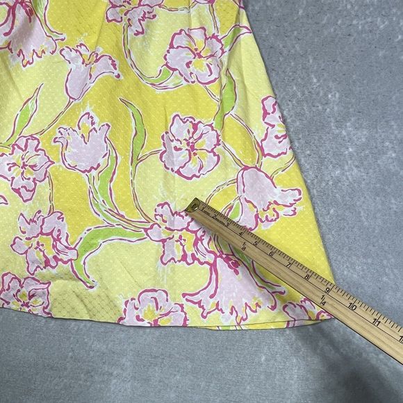 Lilly Pulitzer Dress Size 6 Yellow Pink Amberly Strapless Starfruit Day Floral - Picture 12 of 13